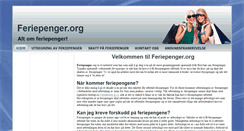 Desktop Screenshot of feriepenger.org